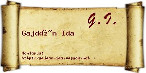 Gajdán Ida névjegykártya