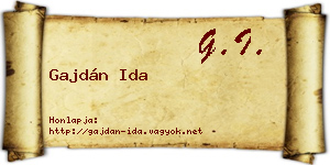 Gajdán Ida névjegykártya